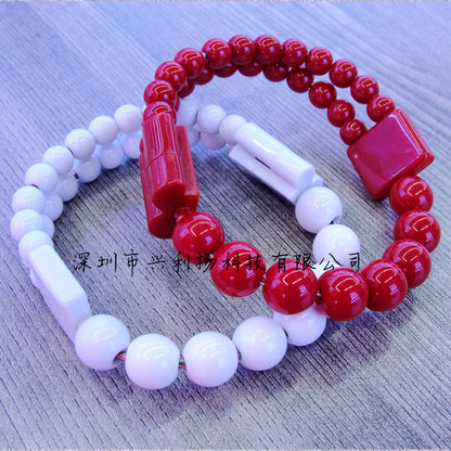 2 in 1 iPhone Lightning+Micro-usb Charger Bracelet Pure Color Bead Bracelet