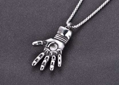 Titanium steel Cartoon Bear Dinosaur Robot Necklace Punk Retro