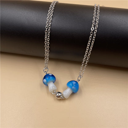 2pcs/set Mushroom Magnetic Necklaces