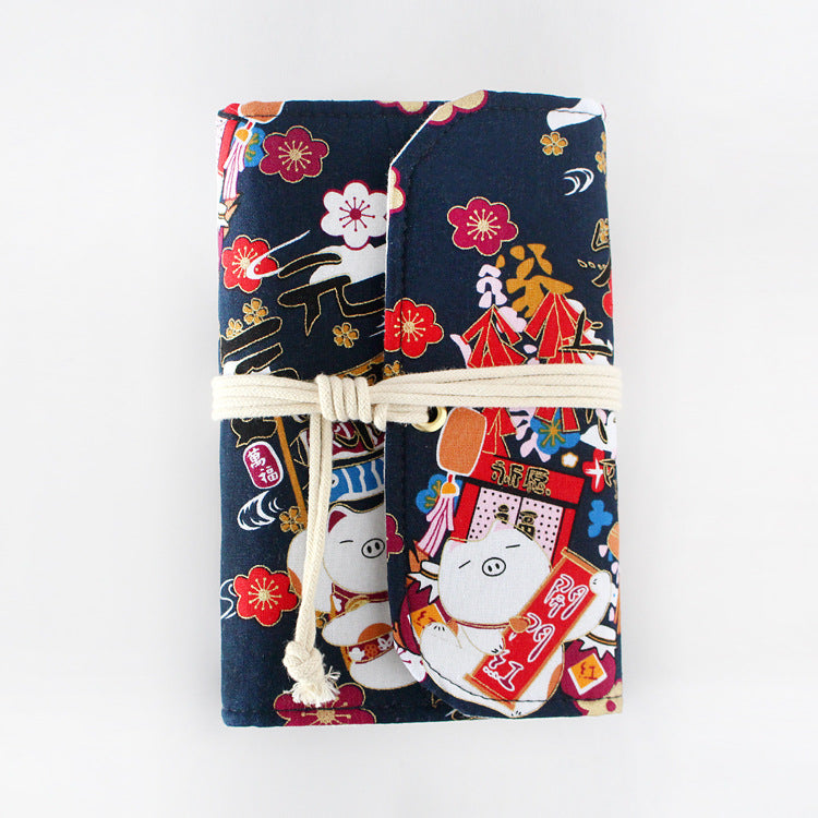 Retro A5/A6 Creative Fabric Loose-leaf Handbook with storage bag