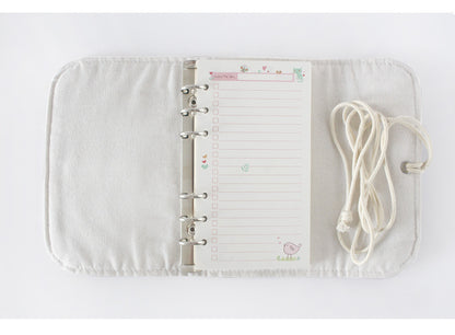 Retro A5/A6 Creative Fabric Loose-leaf Handbook with storage bag