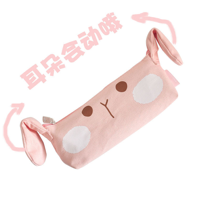 Rabbit pencil bag that shakes ears