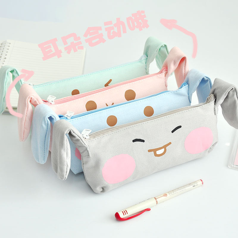 Rabbit pencil bag that shakes ears