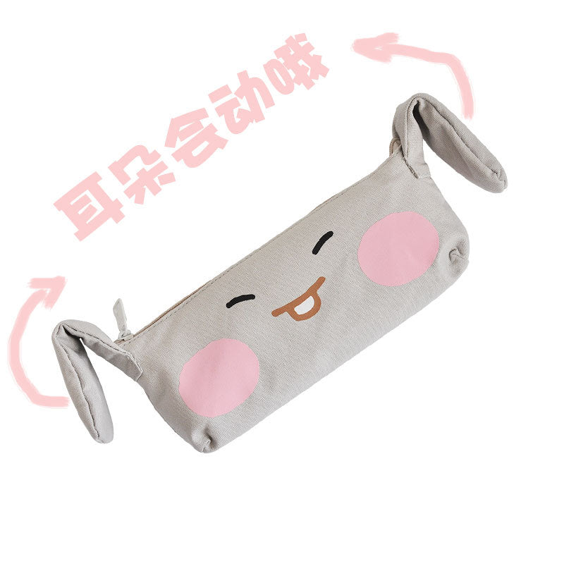 Rabbit pencil bag that shakes ears