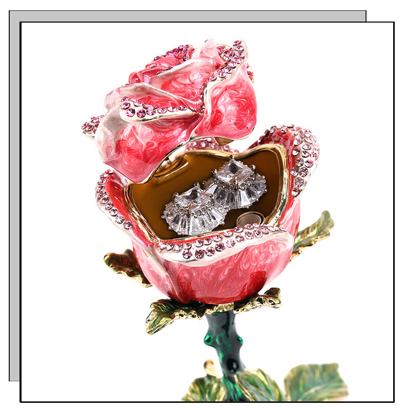 Amazing Rose Metal Jewelry Gift Box