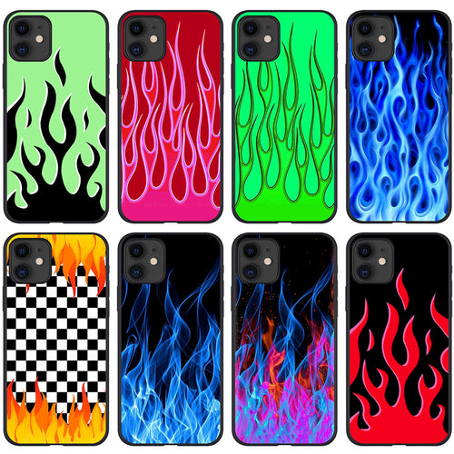 Artistic personality flame tempered phone cases for iPhone