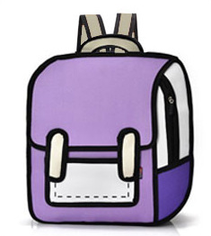 2D Drawing Backpack Cute Student SchoolBag