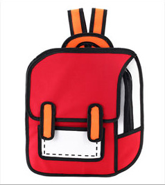 2D-Zeichnungs-Rucksack, süße Schüler-Schultasche