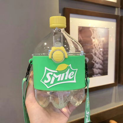 Tiktok Trends Straw Cup Cola Drink Kreative tragbare Wasserflasche