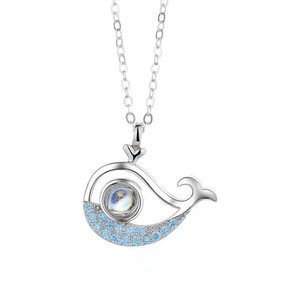 100 Different Language I Love U dolphin Pendant Necklace Lover