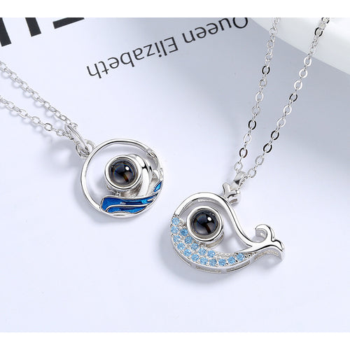 100 Different Language I Love U dolphin Pendant Necklace Lover