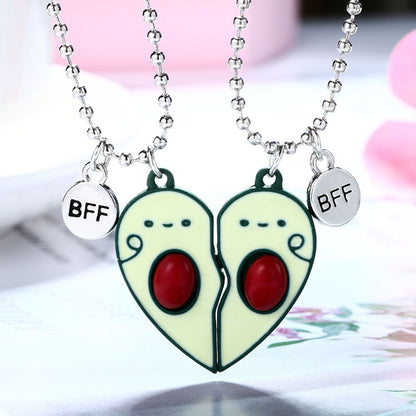 Avocado distance Magnetic Couple BFF Necklace