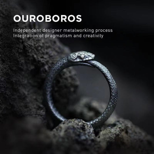 Ouroboros Ring Verstellbarer Schlangenring