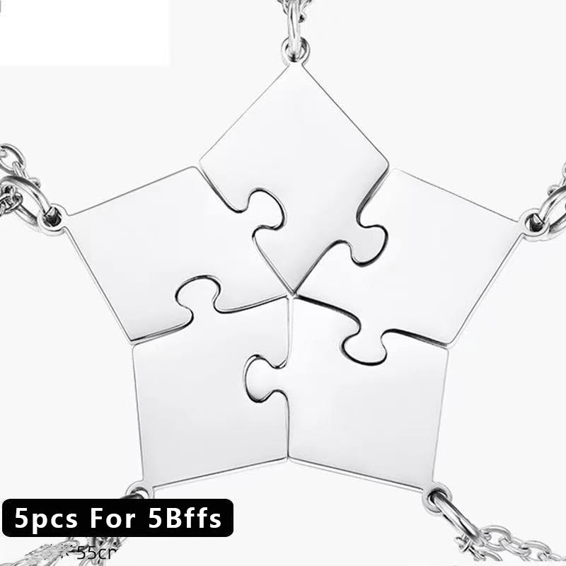 3-10 PCS/Set BFF Family Puzzle Pendant Engraved name Necklace