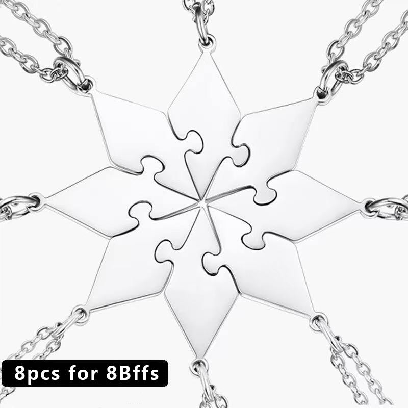 3-10 PCS/Set BFF Family Puzzle Pendant Engraved name Necklace