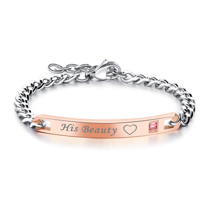 Beauty&Beast King&Queen Couples Matching Bracelet