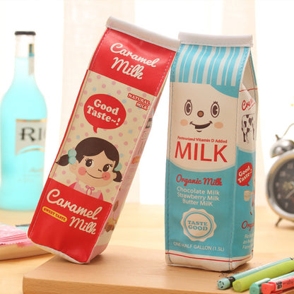 Stationery cute milk pencil bag