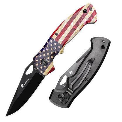 US UK Flag Patten Knife Out Door Campingmesser