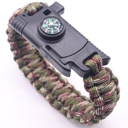 5 in 1 Multi-Armband Whistle Spark Maker Compass Rope Knife Armband