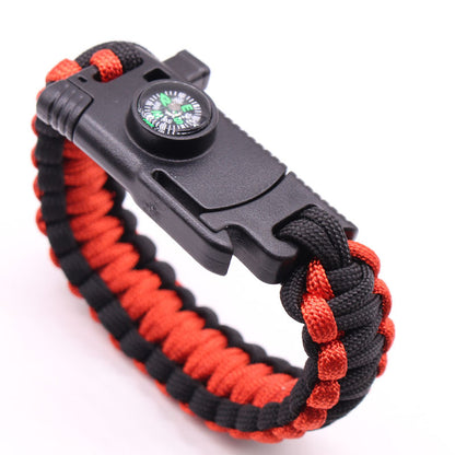 5 in 1 Multi-Armband Whistle Spark Maker Compass Rope Knife Armband