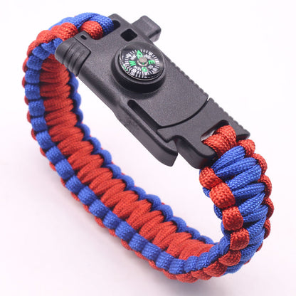 5 in 1 Multi-Armband Whistle Spark Maker Compass Rope Knife Armband