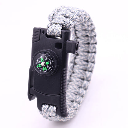 5 in 1 Multi-Armband Whistle Spark Maker Compass Rope Knife Armband