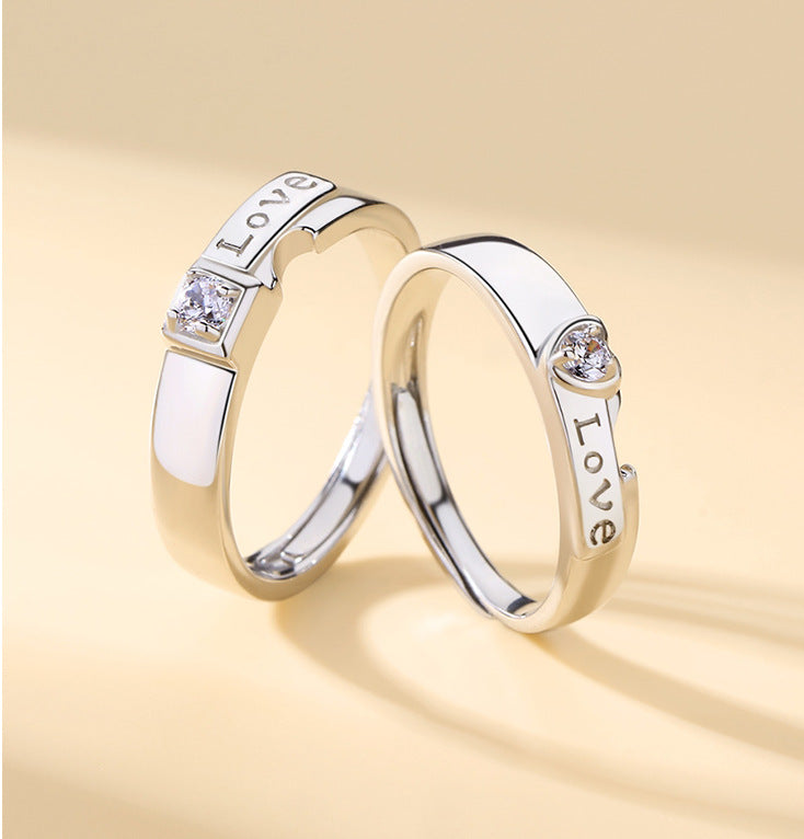 2pcs/set Love Rings For Couples BFFs