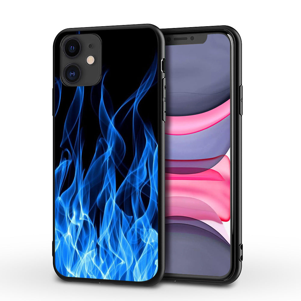 Artistic personality flame tempered phone cases for iPhone