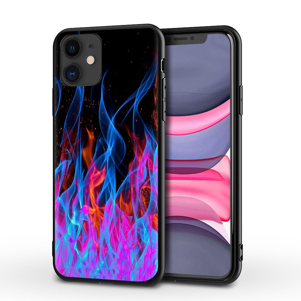 Artistic personality flame tempered phone cases for iPhone