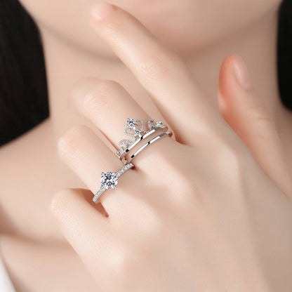 2-in-1 Crown detachable Rings Set