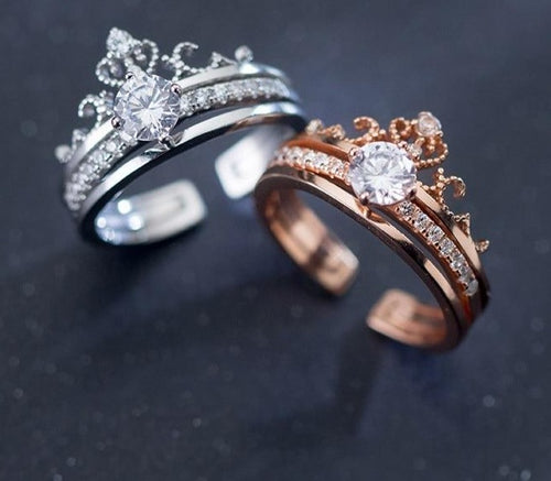 2-in-1 Crown detachable Rings Set