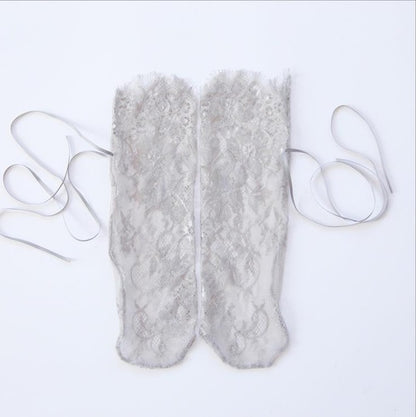 Sexy transparente Spitzensocken mit Blumenmuster