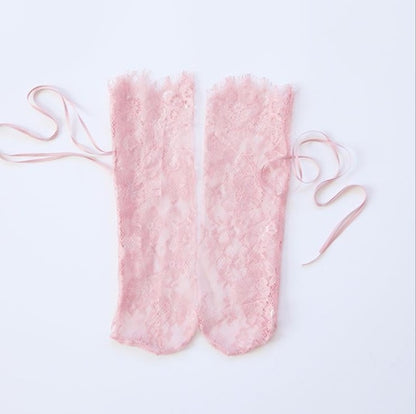 Sexy transparente Spitzensocken mit Blumenmuster