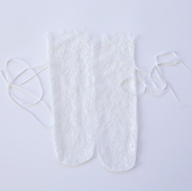 Sexy transparente Spitzensocken mit Blumenmuster