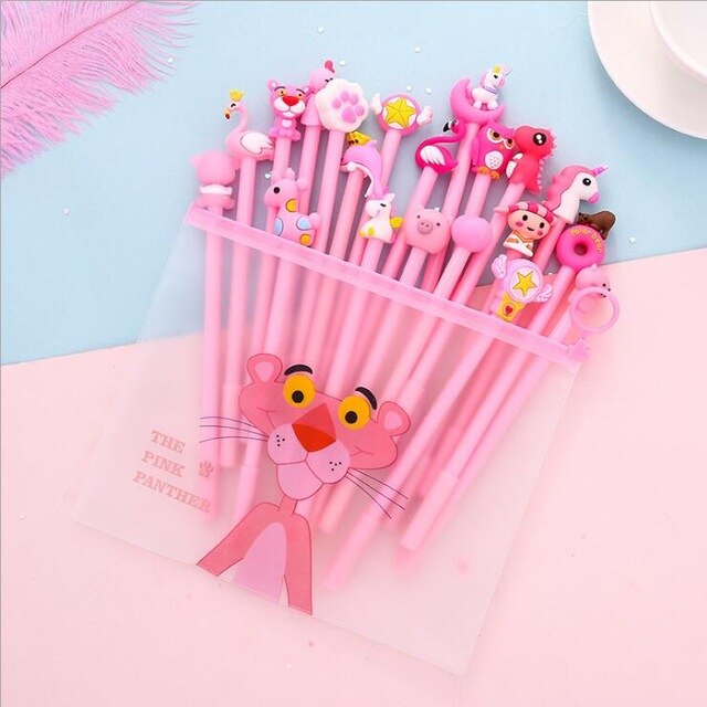 20pcs/pack Cute Cartoon Designs Gel Ink Writing Pens