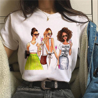 Frauen Best Friends Mädchen T-Shirt Mädchen Sommer Casual Tops