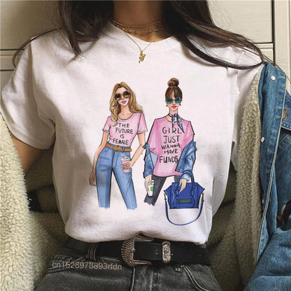 Frauen Best Friends Mädchen T-Shirt Mädchen Sommer Casual Tops