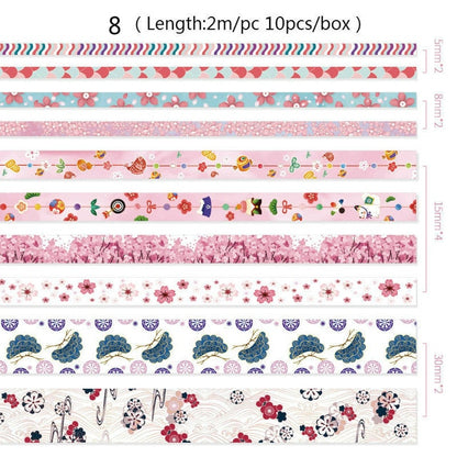 10pcs/box Cute Cartoon Animals Washi Tapes