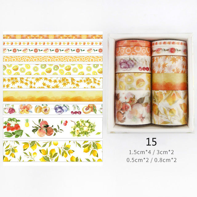 10pcs/box Cute Cartoon Animals Washi Tapes