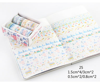 10pcs/box Cute Cartoon Animals Washi Tapes