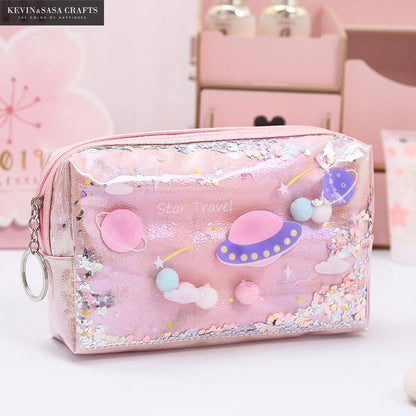 Star Pencil Case Glitter Large Capacity Pencilcase