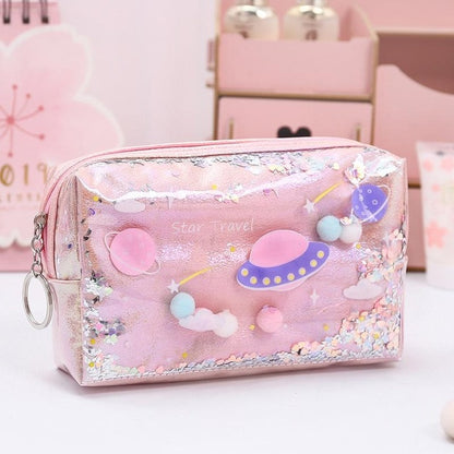 Star Pencil Case Glitter Large Capacity Pencilcase