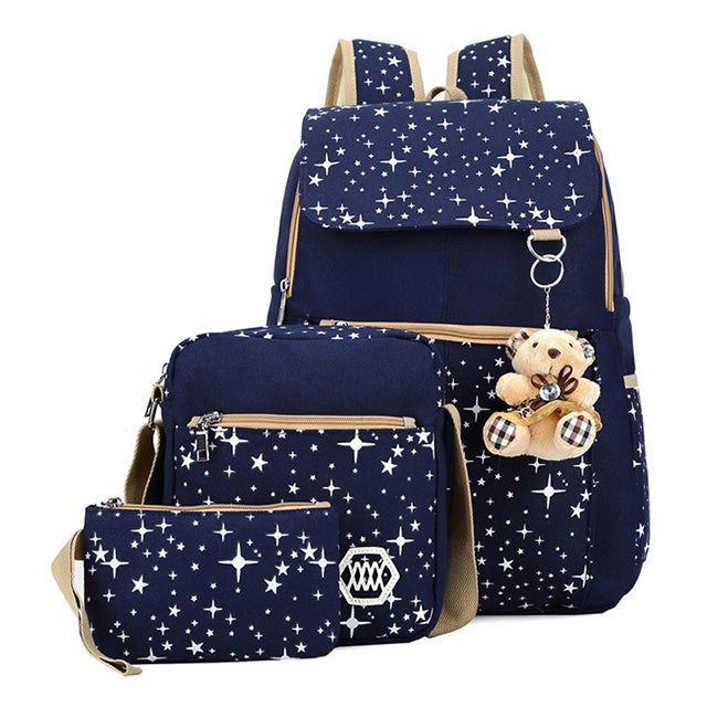 3pcs Kinder Schultaschen Rucksäcke mit Bär