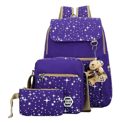 3pcs Children School Bags Backpacks With Bear