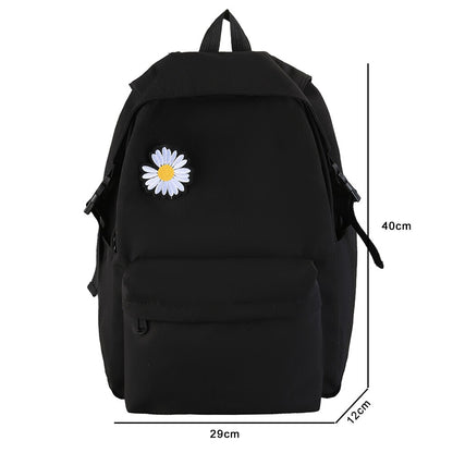 Young Girl School Bags With Chrysanthemum Decoration