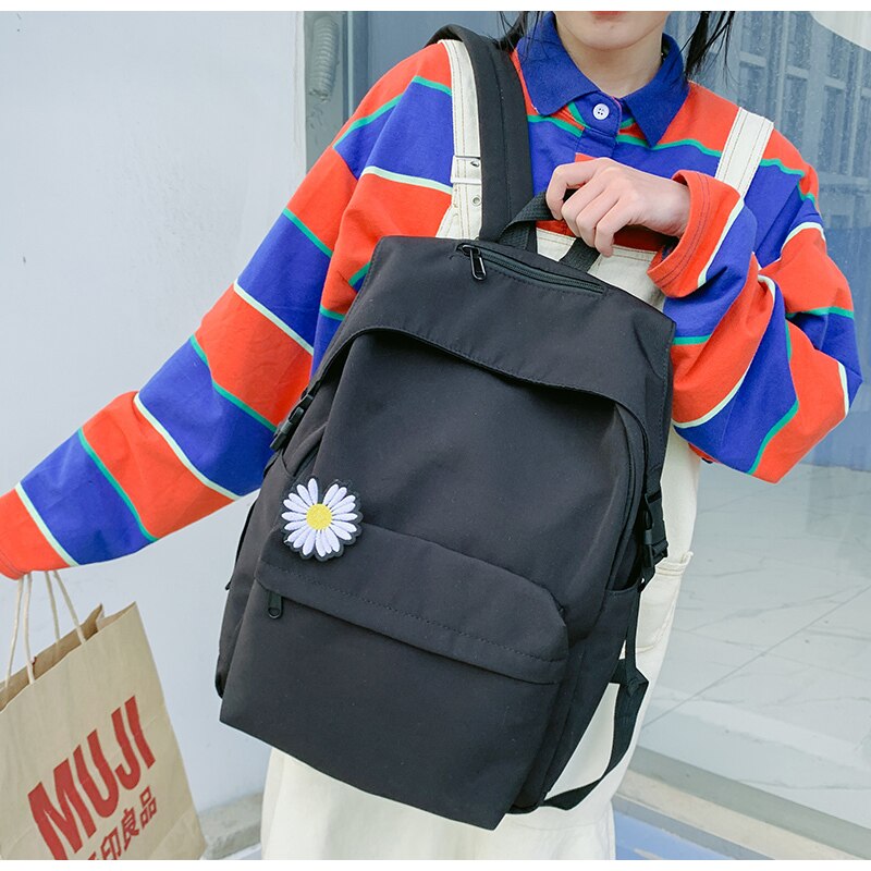 Young Girl School Bags With Chrysanthemum Decoration