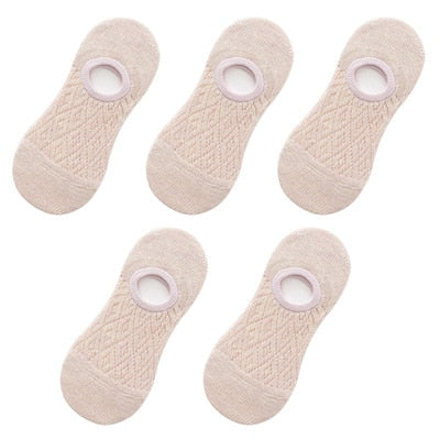 5 Pairs/Set Women Silicone non-slip invisible Socks