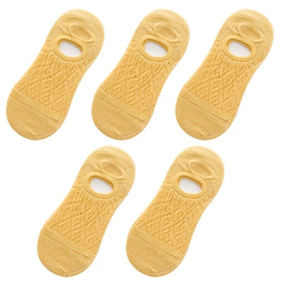 5 Paar/Set Frauen Silikon rutschfeste unsichtbare Socken