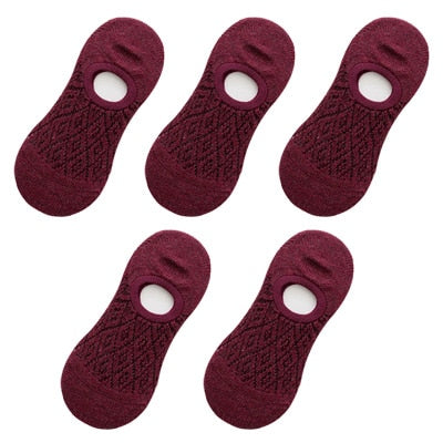 5 Paar/Set Frauen Silikon rutschfeste unsichtbare Socken