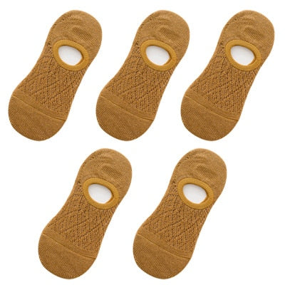 5 Paar/Set Frauen Silikon rutschfeste unsichtbare Socken